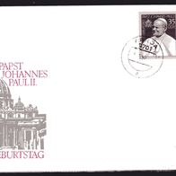 DDR 1990 70. Geburtstag von Papst Johannes Paul II. MiNr. 3337 FDC gestempelt