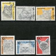 Mo003 Katzen, Bulgarien 3808-13, gestempelt o 0,70 M€