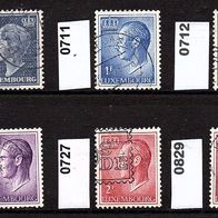 H307 Luxemburg Mi. Nr. 445 + 711 + 712 + 713 + 727 + 829 o <