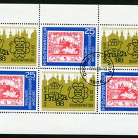 Mo014 Briefmarkenausstellung Praga, Rumänien, gestempelt o 1,50 M€