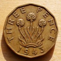 Three Pence 1943 Großbritannien