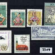 3319 - DDR Briefmarken Michel Nr 1661,1669,1672,1690,1698,1723,1724 gest. Jahrg. 1971
