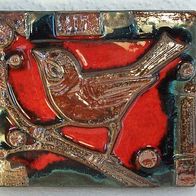 Herstelle Benedikterinnen Abtei Relief-Keramik Bild " Vogel ", 60er Jahre