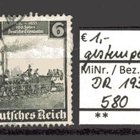 Deutsches Reich 1935 100 Jahre Deutsche Eisenbahn MiNr. 580 gestempelt