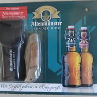Altenmünster Brauer Bier, 2 Holzbrettchen / Schneidebretter + Brotzeitmesser, Neu OVP