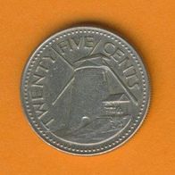 Barbados 25 Cents 1973