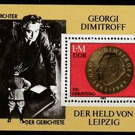 DDR Michel Block 68 Postfrisch * * - 100. Geburtstag Georgi Dimitrow