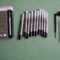 11x Parker Kugelschreiber Großraum-Mine Quink Schwarz M einzeln verpackt
