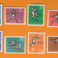 Jugoslawien 1962 Mi. 1016 - 1023 komplett Postfrisch Europäische Leichtathletik Meis