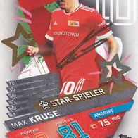 Union Berlin Topps Match Attax Trading Card 2021 Max Kruse Nr.71Star-Spieler