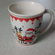 Tasse mit Elch, Weihnachtsmann, Schneemann