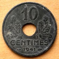 10 Centimes 1941 Frankreich Vichy-Regierung