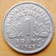 1 Franc 1942 Frankreich Vichy-Regierung