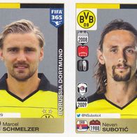 Borussia Dortmund Panini Sammelbild Fifa 365 Schmelzer 489 & Subotic 499 Jahr 2016