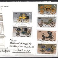 DDR 1976 Historische Kutschen MiNr. 2147 - 2152 Brief gelaufen -1-