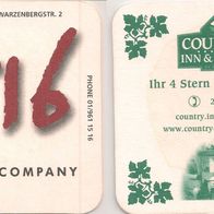 1516 Brewing Company, Wien, Österreich - Bierdeckel "Country Inn & Suites"
