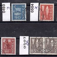 H327 Norwegen Mi. Nr 493x + 493y + 504x + 505x + 506y + 507 (2x)Landestyp. Motive o <