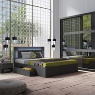 Komplett Schlafzimmer Set Finyo Mit LED Bett, Schrank Mit Spiegel 2 X Nako 98934805