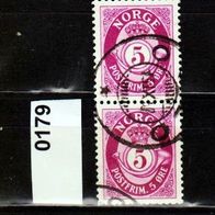 H342 Norwegen Mi. Nr. 179 - 2er senkrecht - Posthorn <
