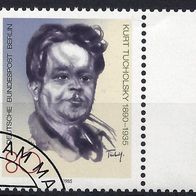 Berlin Mi. Nr. 748 - " 50. Todestag von Kurt Tucholsky " - gestempelt RAND