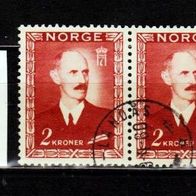 H346 Norwegen Mi. Nr. 317 - 2er Paar waagerecht - König Haakon VII. o <