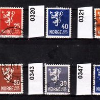 H347 Norwegen Mi. Nr. 319 + 320 + 321 + 322 + 343 + 347 o <