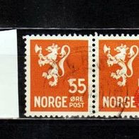 H348 Norwegen Mi. Nr. 321 - 2er Paar waagerecht - Wappenlöwe o <