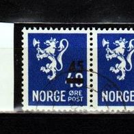 H350 Norwegen Mi. Nr. 347 - 2er Paar waagerecht - Wappenlöwe o <