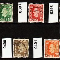 H353 Norwegen Mi. Nr. 396 + 397 + 398 + 399 + 400 + 401 + 415 König Haakon VII. o <