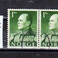 H359 Norwegen Mi. Nr. 428x - 2er Paar waagerecht - König Olaf V. o <