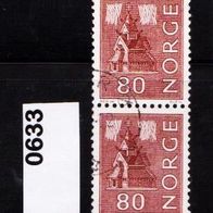 H381 Norwegen Mi. Nr. 633 - 2er Paar senkrecht - Landestypische Motive o <