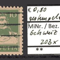 Schweiz 1925 Freimarken: Tell mit Armbrust MiNr. 203 x gestempelt -1-