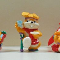 Ü-Ei-Figuren-Serie "Ski Bunnies" 1998, Italien, komplett mit 5 BPZ