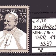 DDR 1990 70. Geburtstag von Papst Johannes Paul II. MiNr. 3337 postfrisch -1-