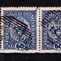 H448 Österreich Mi. Nr. 196 - 2er Paar waagerecht - Wappen o <