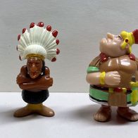 4 Stück Ü-Ei-Figuren aus der Serie "Asterix in Amerika" 1997, Frankreich