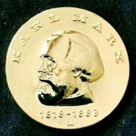 20 DDR Mark Silber Münze Karl Marx von 1968, vergoldete Walter Ulbricht