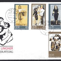DDR 1988 100. Geburtstag von Max Lingner MiNr. 3209 - 3212 FDC gestempelt -2-