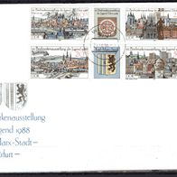 DDR 1988 Briefmarkenausstellung der Jugend W Zd 748 + 754 FDC gestempelt -1-