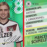 DFB Team Card WM 2014 08 Marcel Schmelzer Glitzer mit Autogramm