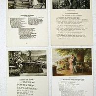 historische Postkarte * 4 Spruch-Postkarten Gedichte Musik * Rheinlandmädel / Elslein