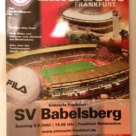 Stadionheft Nr. 17 2001/2002 / Eintracht Frankfurt - SV Babelsberg . gelesen
