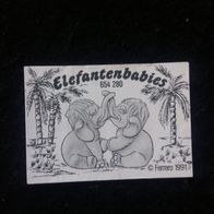 Ü - Ei Beipackzettel 1991 Elefantenbabies 654 280