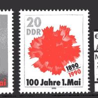 DDR 1990 100 Jahre Tag der Arbeit MiNr. 3322 - 3323 postfrisch -1-