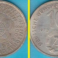 1973 DDR Weltjugendspiele 10 Mark Stempelglanz