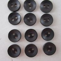 12 kleine schwarze Knöpfe 11 mm