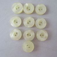 10 kleine dicke weiß schimmernde Knöpfe 15 mm