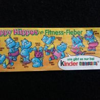 Ü - Ei Beipackzettel Happy Hippos im Fitness - Fieber gorßes L / verschnitt