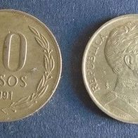 Münze Chile: 10 Pesos 1991
