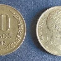Münze Chile: 10 Pesos 1992